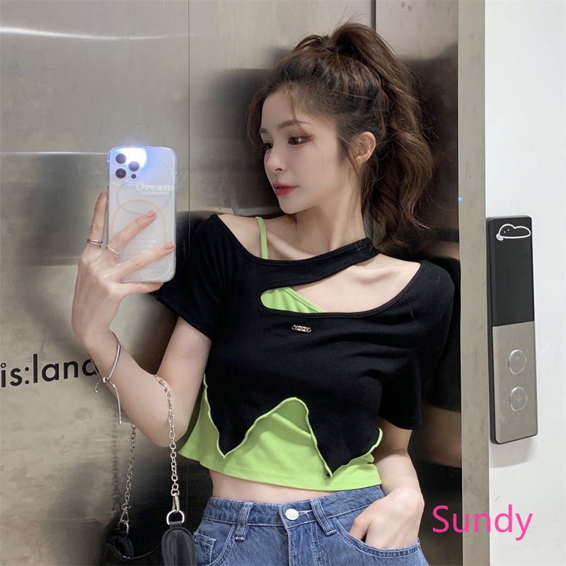 Áo Kiểu Vạt Chéo Màu Sắc Trẻ Trung Quyến Rũ Dành Cho Nữ