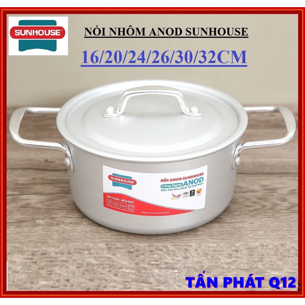 NỒI NHÔM ANOD SUNHOUSE 16/20/24/26/30/32CM