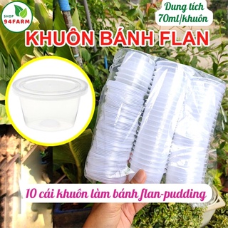 10 cái khuôn flan làm pudding, rau câu, bánh flan Dung tích 70ml