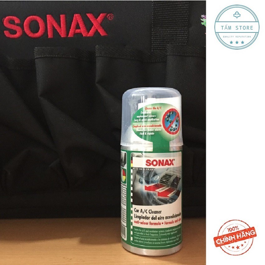 {KHỬ MÙI } Chất Diệt Khuẩn Dạng Hơi Tự Động Làm Sạch Khử Mùi SONAX AC Cleaner 323100 cho mùi máy lạnh sạch và thơm mát