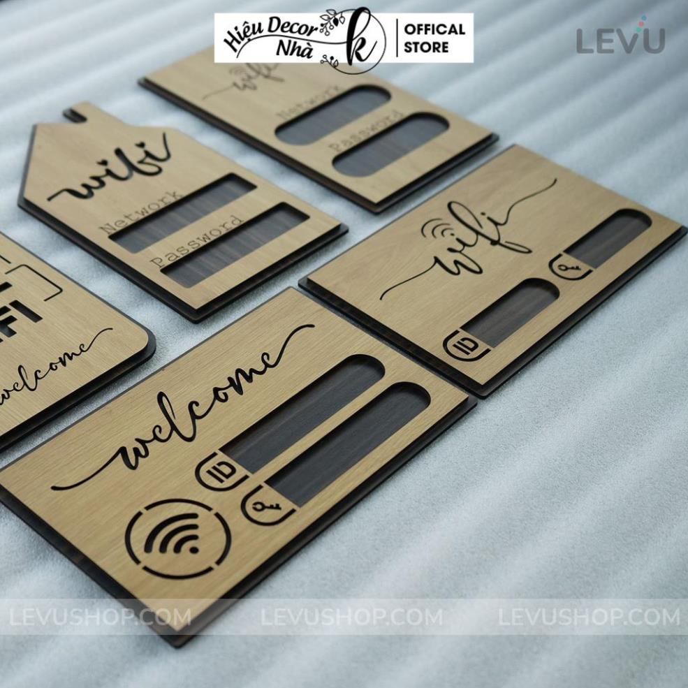 Bảng gỗ decor vintage thông tin wifi trang trí nhà hàng, khách sạn, homestay cao cấp - Hiệu Nhà K