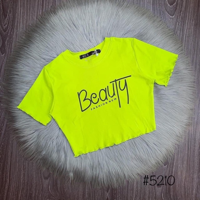 Áo croptop in BEAUTY porip siêu đẹp