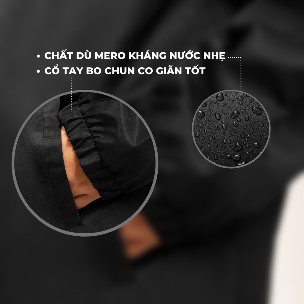 Áo khoác dù local brand ONTOP màu đen, cổ trụ Basic Renew O13-AK3