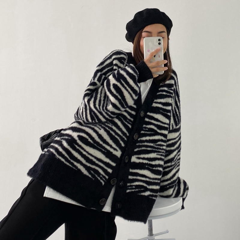 Áo cardigan len nữ lông thỏ rằn ri Quảng châu cao cấp mới nhất 2022 hot tiktok douyin dày dặn Hàn Quôc kozoda AC38