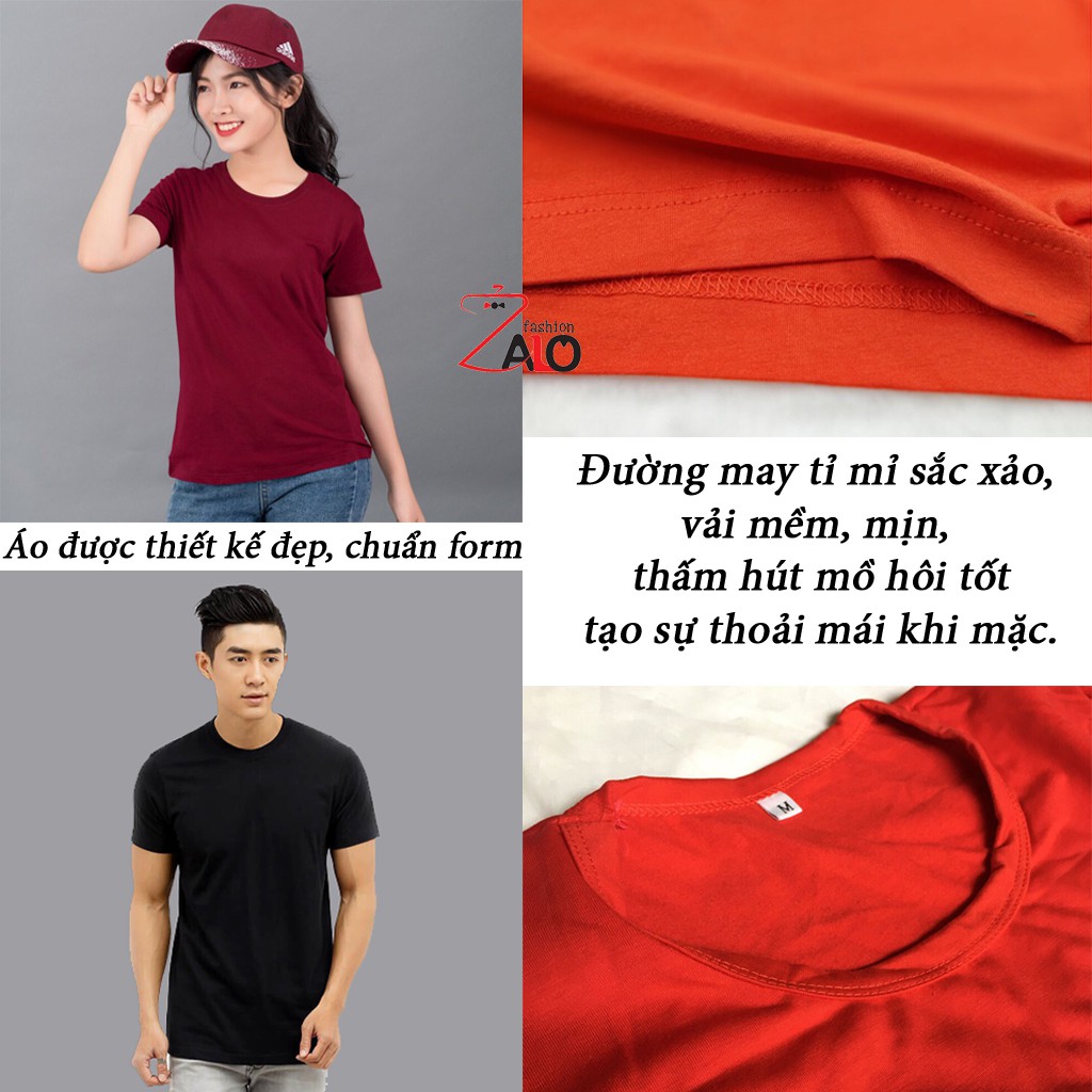 Áo phông áo thun trơn BASIC nam nữ nhiều màu vải mịn không xù lông | BigBuy360 - bigbuy360.vn