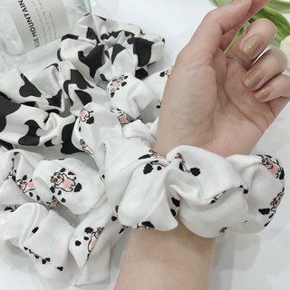 Dây buộc tóc Srunchies họa tiết bò sữa loại phồng to Mì Collection - dây buộc tóc nữ Srunchier thun buộc tóc