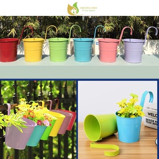 Bộ 3 chậu trồng cây mini treo ban công bằng kim loại sơn tĩnh điện – Treo lan can, hàng rào, để bàn – Nhiều màu sắc