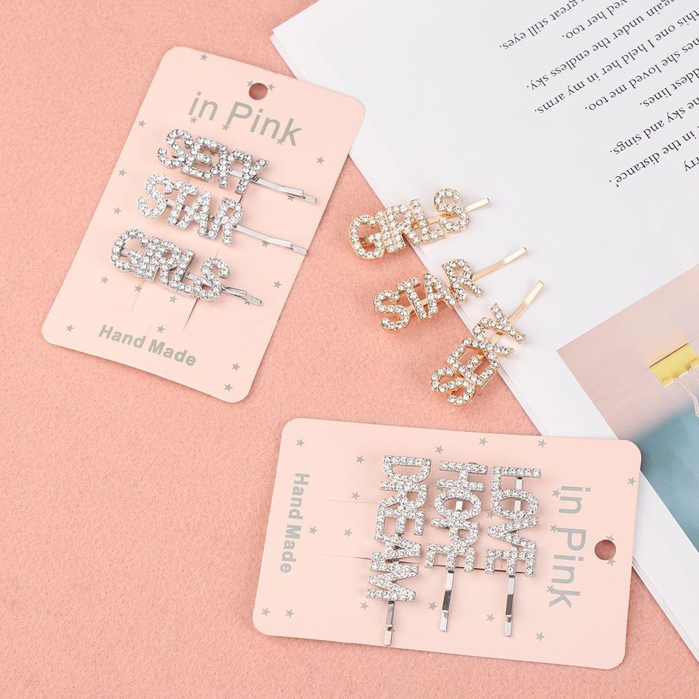 Set 3 Kẹp Tóc Kim Loại Xinh Xắn Cho Nữ