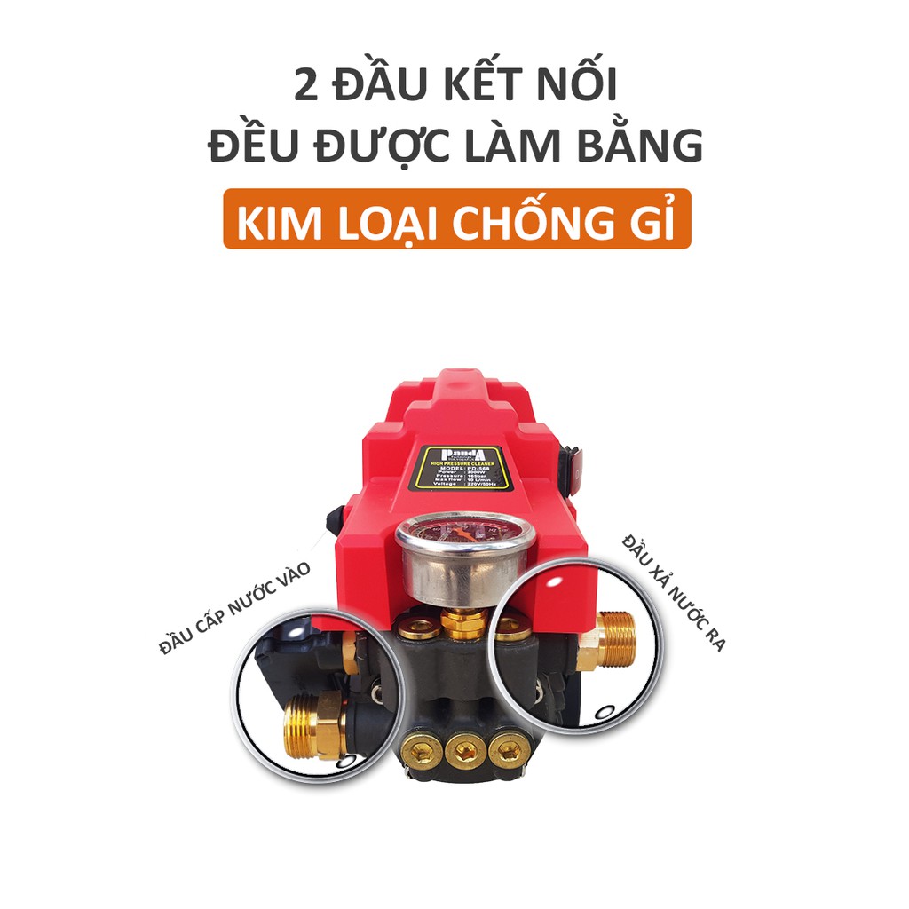 Máy rửa xe PANDA PD368, công suất 1880W, dùng cho gia đình, công nghệ Nhật Bản