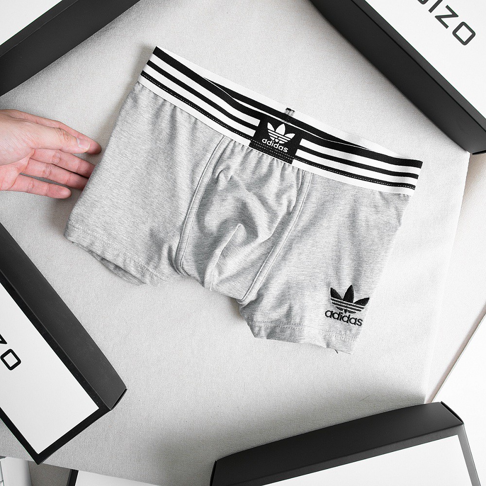 Quần lót nam boxer, quần sịp nam dáng đùi cotton logo 3 lá thêu - DAS01