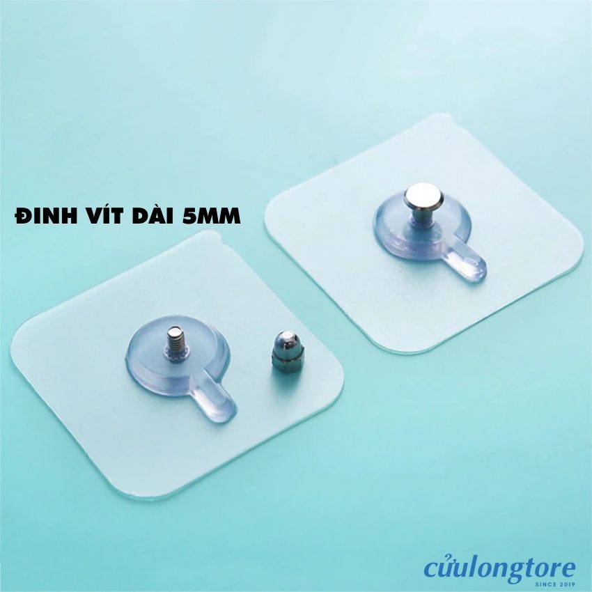 Đinh Vít Dán Tường chịu lực siêu dính trong suốt keo dán ốc vít treo ảnh kệ giá đỡ gắn tường móc dán chịu lực đa năng