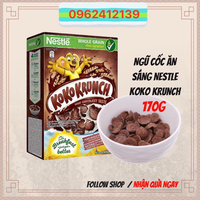 Bánh ngũ cốc ăn sáng Nestle Koko Krunch 170g