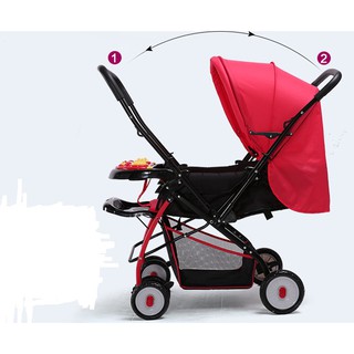 Xe đẩy 2 chiều 3 tư thế có bàn nhạc 2 in 1 Baobaohao 709n + mèn chống muỗi (đỏ,xanh dương)