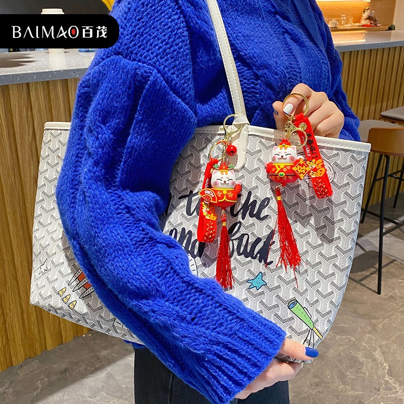 Móc Khóa Hình Mèo May Mắn Dễ Thương