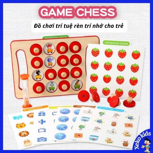 Đồ chơi trí tuệ trẻ em xếp hình bàn cờ lật mở ghép cặp thông minh rèn luyện trí nhớ cho bé trai, gái 2 3 4 5 6 tuổi XEKO