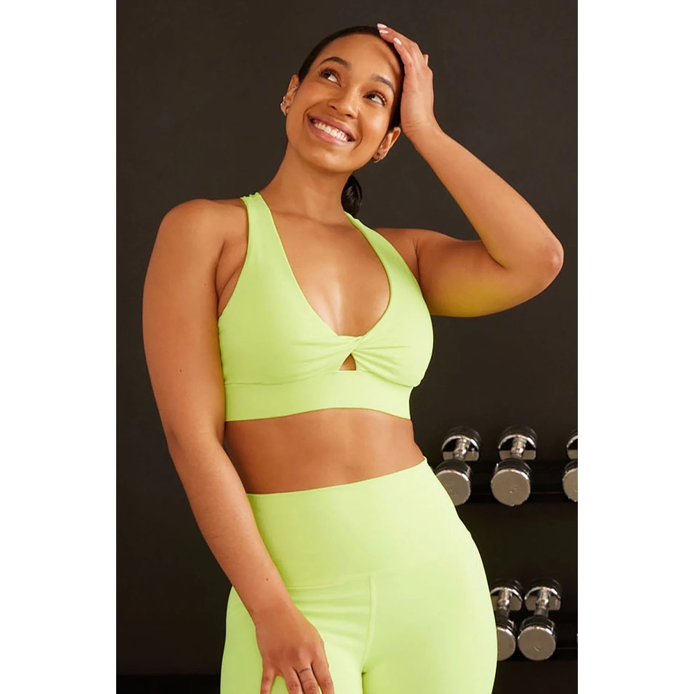 Áo sport bra trắng Fabletics Oasis xoắn ngực BA2044049