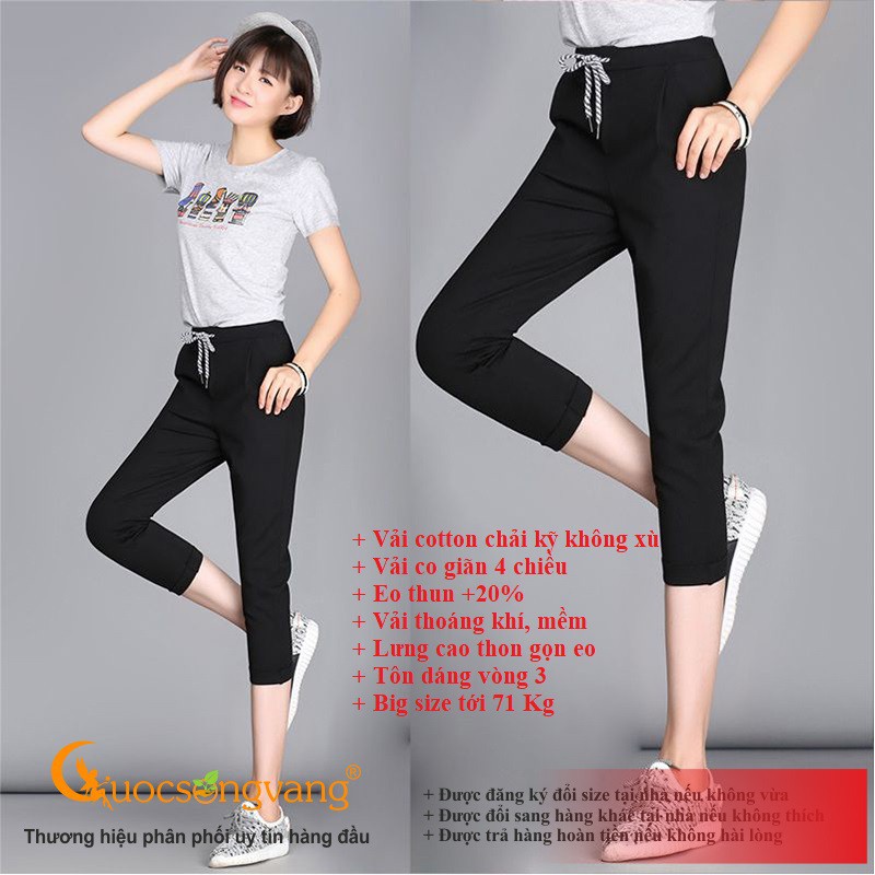 Quần lửng thể thao quần lửng nữ lưng cao co giãn 4 chiều GLQ075 Cuocsongvang
