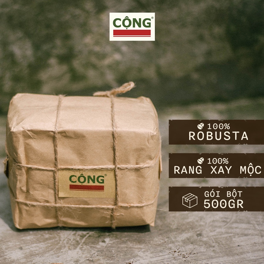 Cà phê bột rang xay 100% robusta hương vị đậm đà thơm ngon 500gr, 250gr Cộng Cà Phê