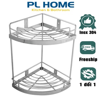 Kệ góc nhà tắm 2 tầng Inox SUS 304 - Kệ để đồ trong nhà tắm