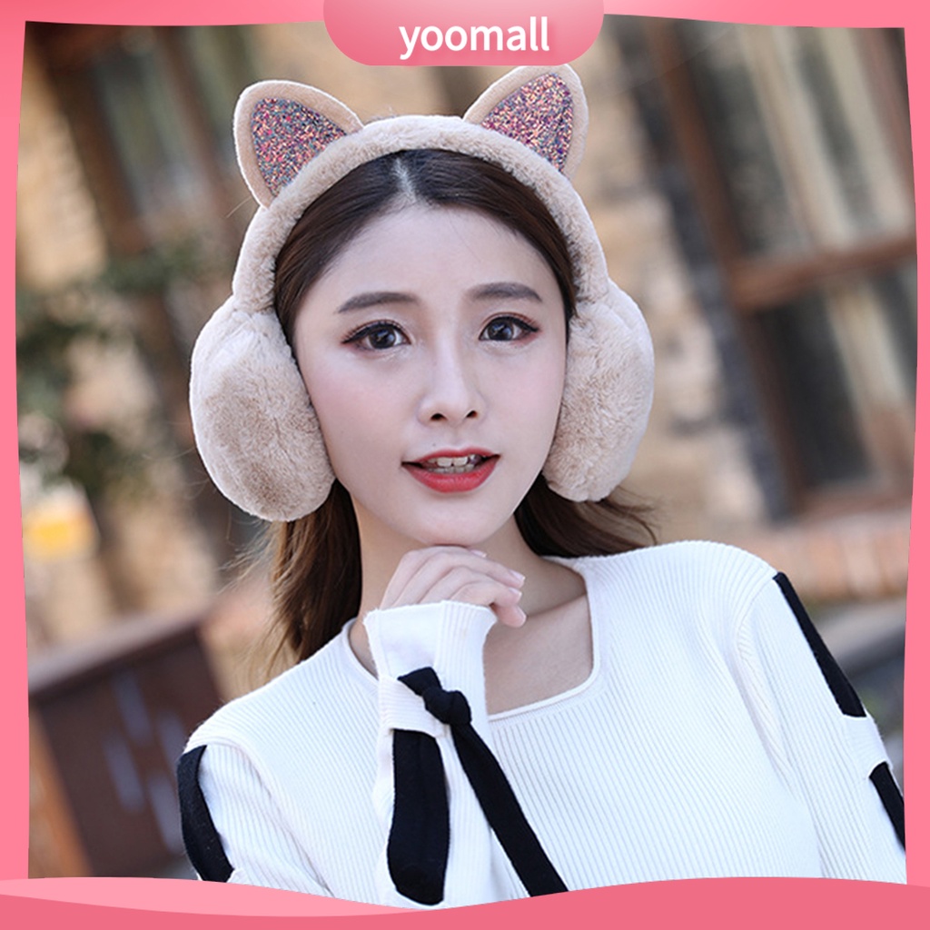 Đồ Chụp Tai Giữ Ấm Mùa Đông Hình Tai Mèo Thân Thiện Với Da