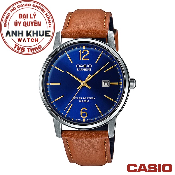 Đồng hồ nam dây da Casio Standard chính hãng Anh Khuê MTS-110L-2AVDF (38mm)