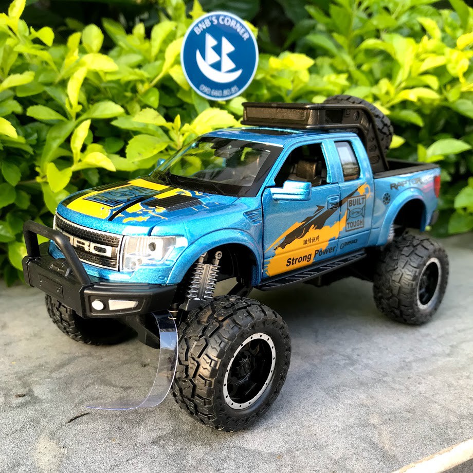 Xe mô hình 1:32 Ford Raptor F150 Offroad tem cá tính bằng kim loại