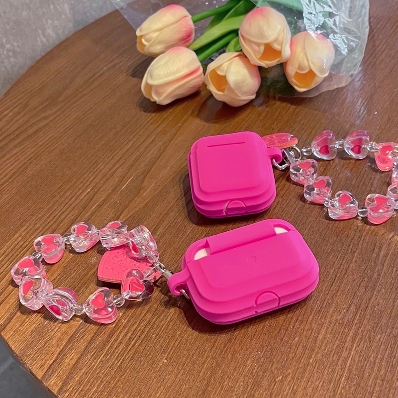 Case Airpod 1/2/pro Trơn Đơn Giản Màu Hồng Nắp Liền