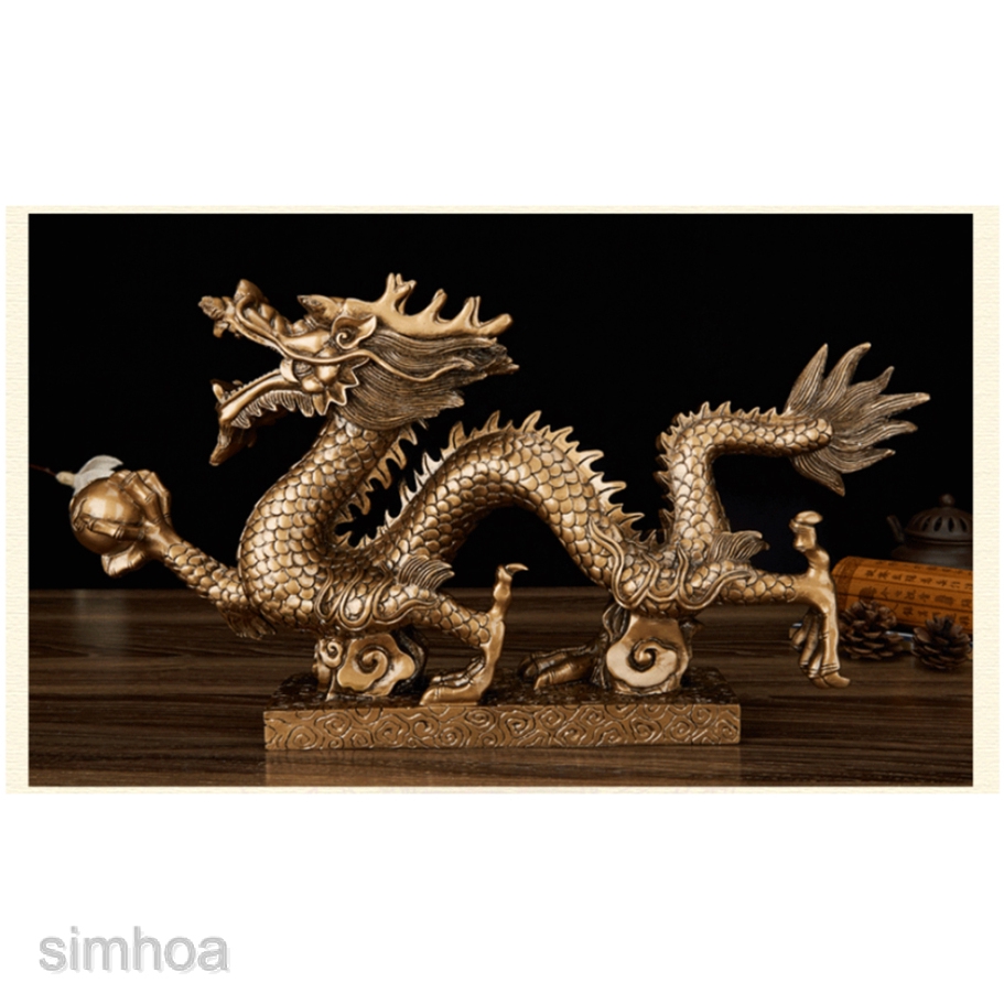 1 bức tượng hình rồng may mắn phong thủy Trung Hoa