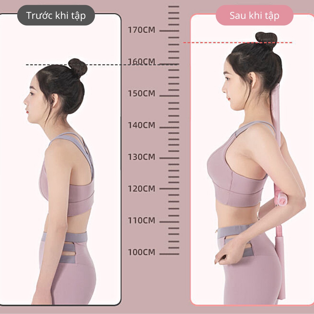Gậy Tập Yoga Chữ Thập, Thanh Tập Yoga Toàn Thân Chống Gù Lưng, Dụng Cụ Kéo Giãn Định Hình Lưng