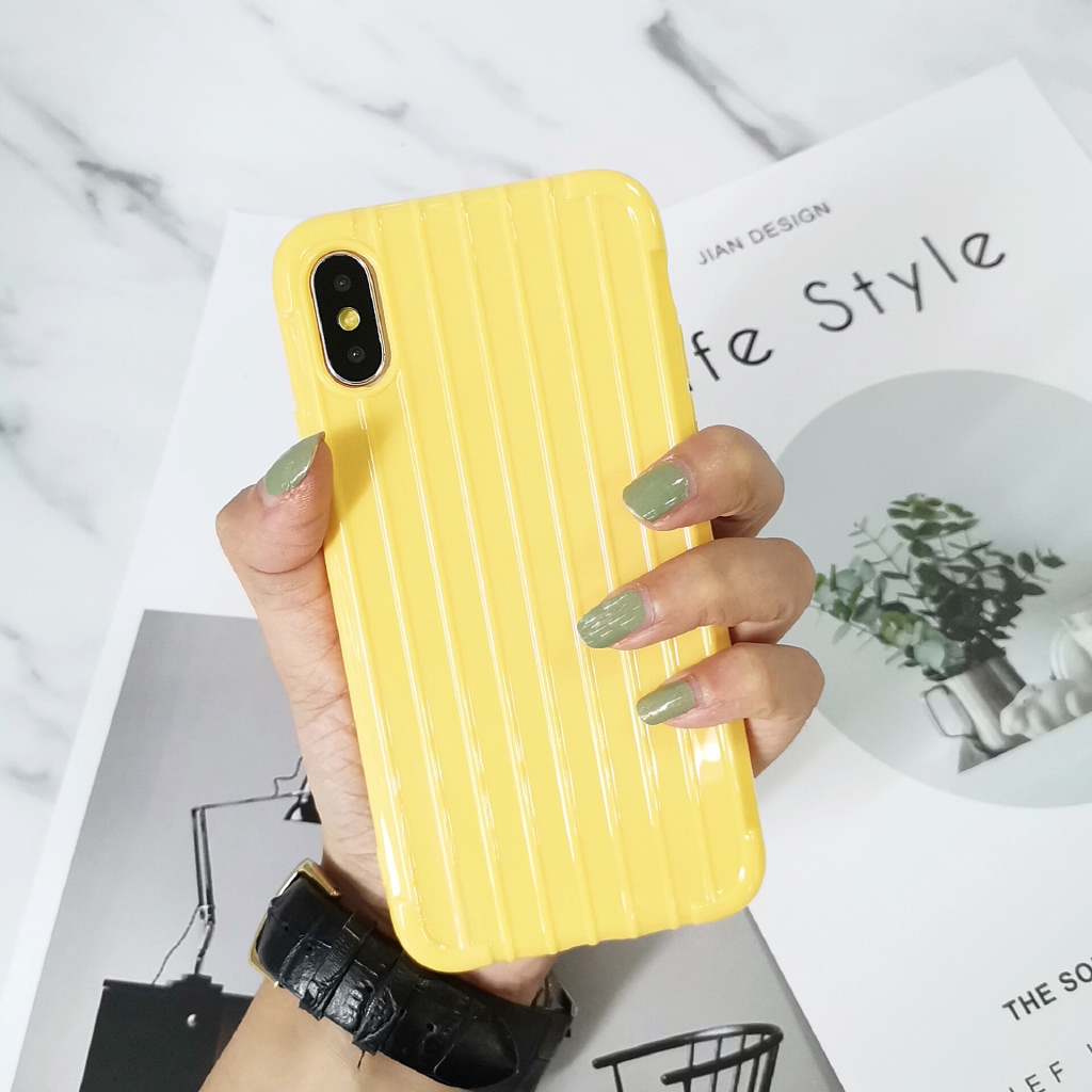 Ốp điện thoại TPU vân kẻ sọc nổi màu trơn thời trang cho iPhone 11 Pro Max 6/6s 6plus/6splus 7/8 7plus/8plus X XS XR Xs