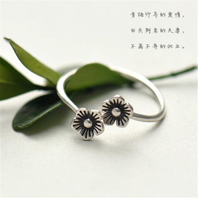 Nhẫn Bạc 925 Hình Hoa Anh Đào Phong Cách Thái Lan / Anh Đào / Bạc 229