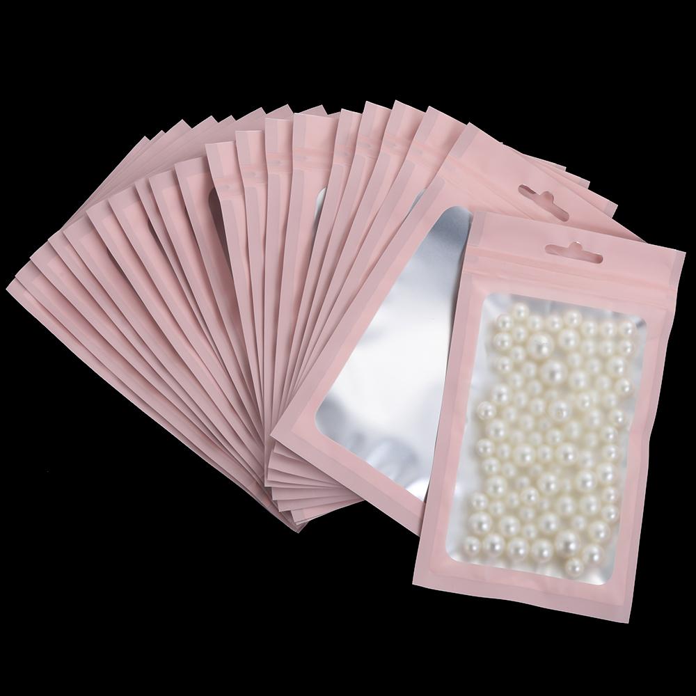 Bộ 20 Túi Đựng Đồ Bằng Lá Nhôm Chống Thấm Nước Có Khóa Kéo Màu Xanh Dương/ Hồng/Xanh Lá