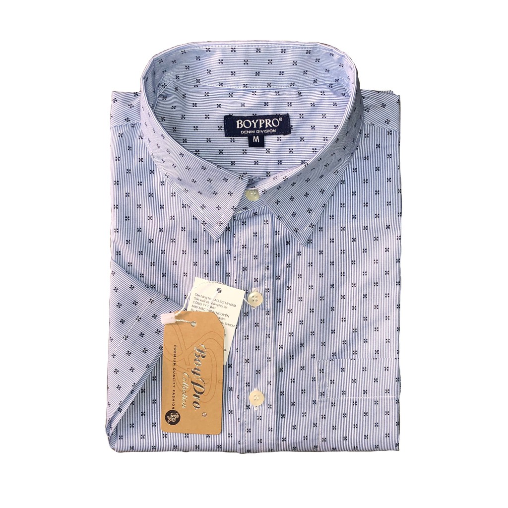 [GIẢM 30K CHO ĐƠN >=250K] Áo Sơ Mi Hoa Văn Vạt Ngang BP046 (Xanh Họa Tiết)