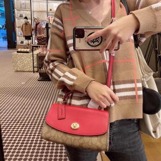 [Sale] TÚI nữ COACH TILLY 23 phối đỏ siêu sang