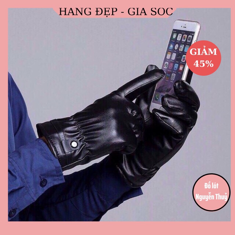 Găng Tay Da Lót Lông Cảm Ứng ( Loại 1 )