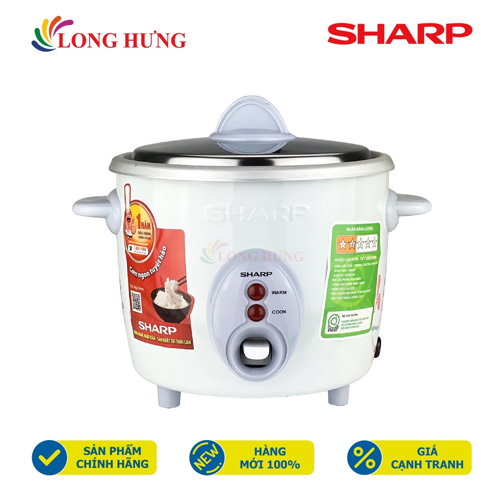 Nồi cơm điện nắp rời Sharp 0.6 lít KSH-D06V - Hàng chính hãng