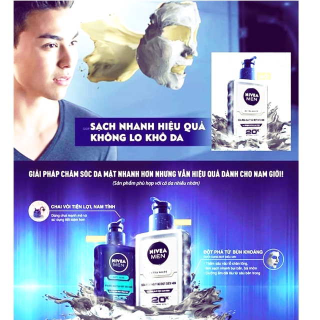 Sữa rửa mặt Nivea men 100ml