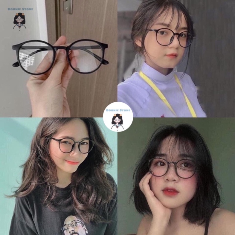 Kính ngố tròn basic mắt mèo Tata vivo giả cận hottrend thời trang nam nữ