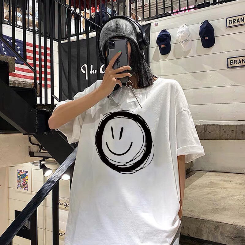 Áo thun tay lỡ unisex form rộng Mặt Tròn nam nữ phong cách ulzzang Wind | BigBuy360 - bigbuy360.vn