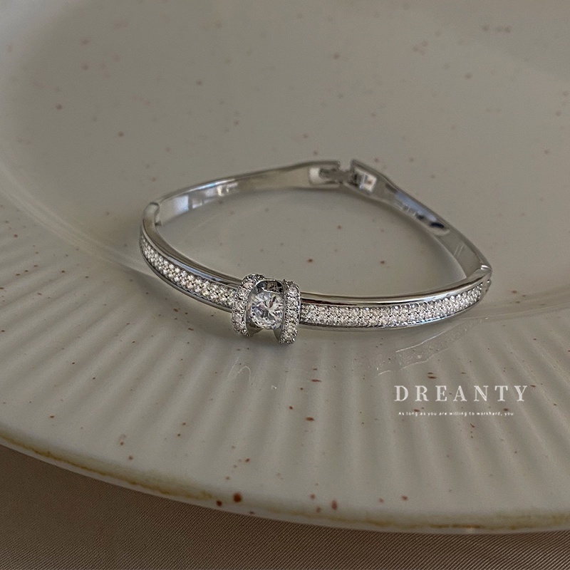 Vòng Đeo Tay Kèm Nhẫn Kim Cương Thời Trang Hàn Quốc Đơn Giản Cho Nữ