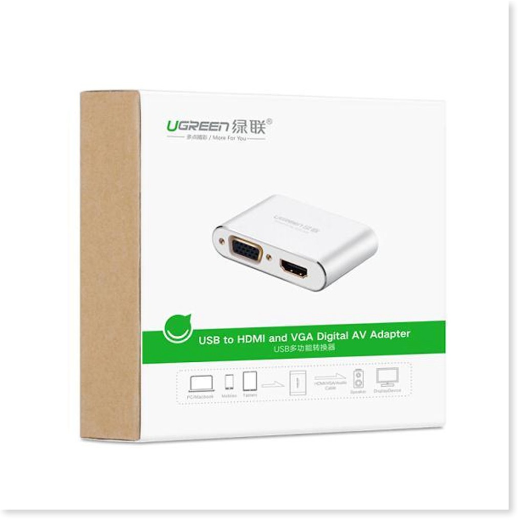 Bộ chuyển đổi cổng Lightning to HDMI + VGA cho iPhone, iPad Ugreen UG-30522 - Hàng chính hãng