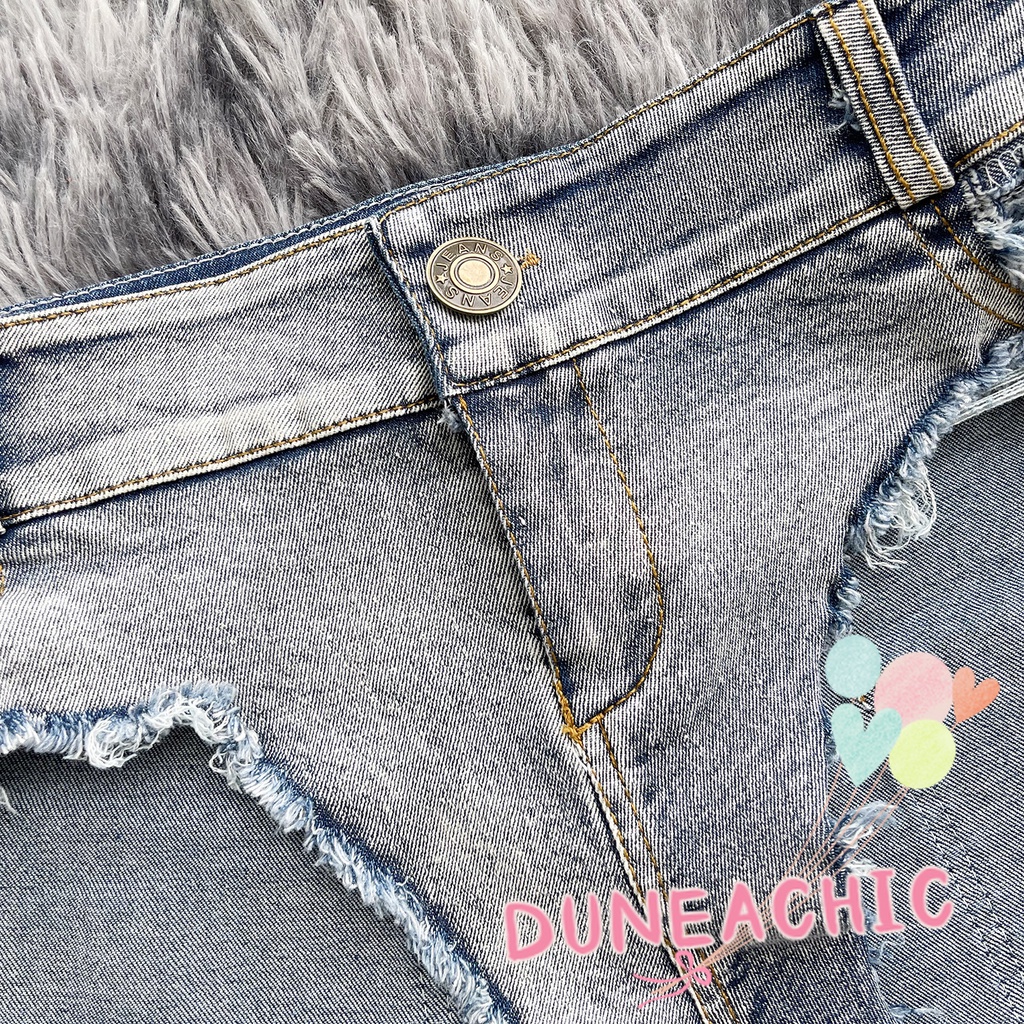 DUNEA Quần Short Denim Lưng Thấp Co Giãn Tốt Thiết Kế Quyến Rũ Cho Nữ