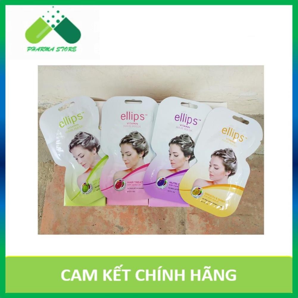 ! Kem Ủ Tóc Ellips Nutri Color / Ellips Màu tím - Giữ màu tóc nhuộm bền màu – hộp 12 gói