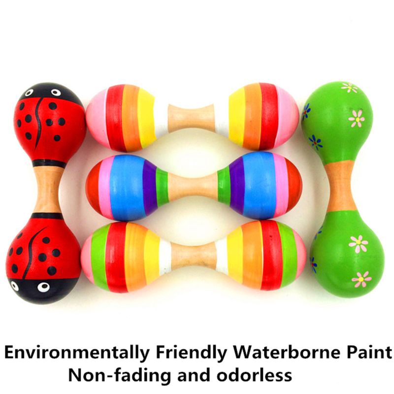 Đồ Chơi Lục Lạc Bằng Gỗ Nhiều Màu Sắc Cho Bé