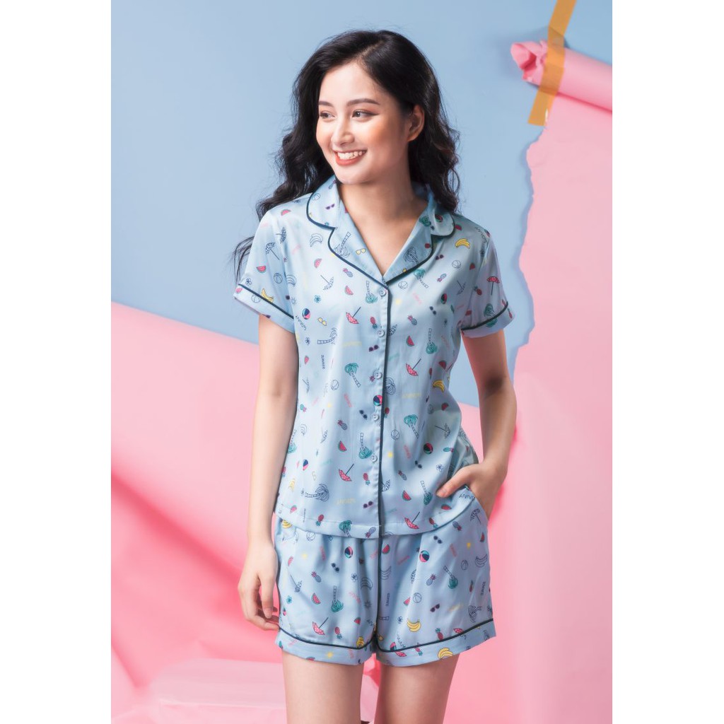 [CHÍNH HÃNG] - Bộ đồ Pijama lụa WINNY Younger họa tiết nhiệt đới  siêu trẻ trung, năng động CASA20600111 mẫu hè 2021 | BigBuy360 - bigbuy360.vn