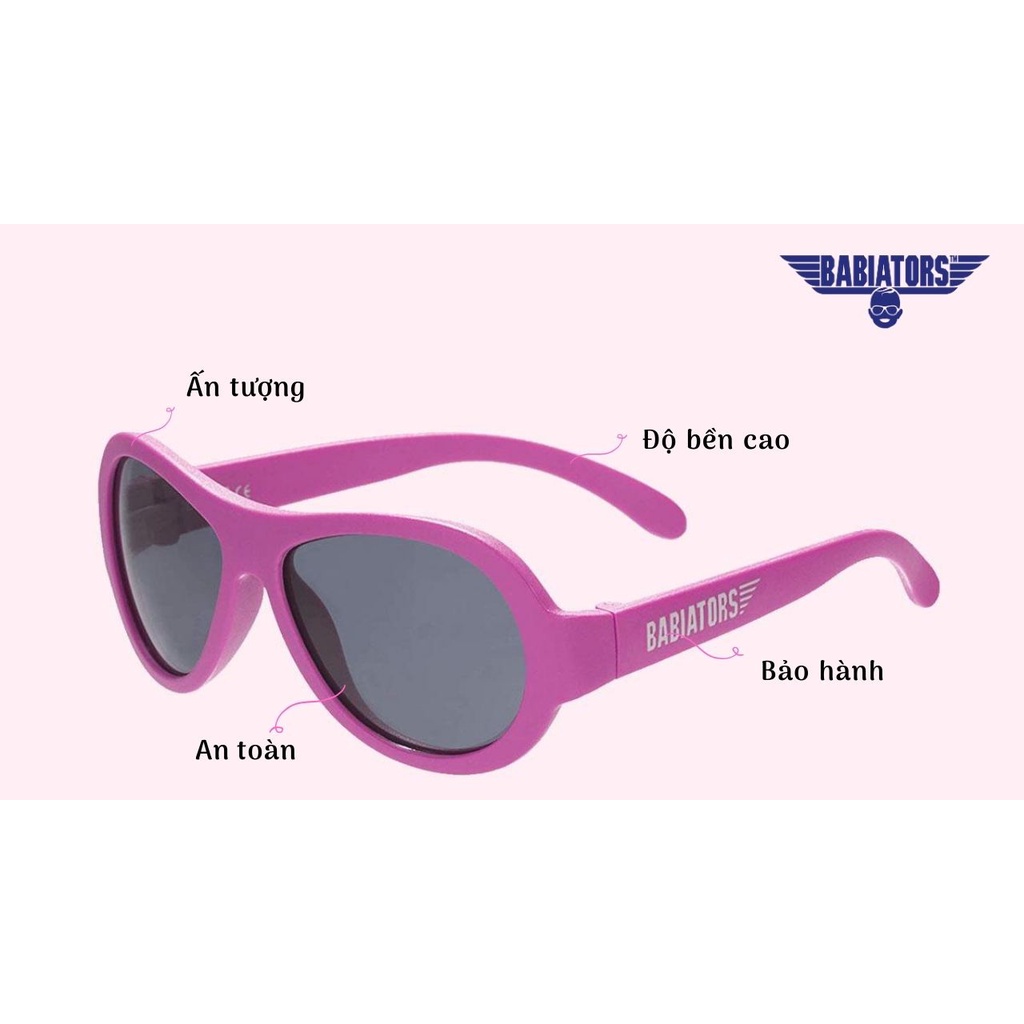 Kính chống tia cực tím cho bé Babiators – Aviators, Hồng, 0-2 tuổi