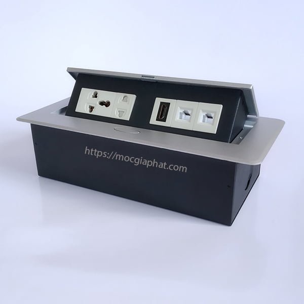 Hộp điện âm bàn HDMI- thông minh nhấn mở tự động