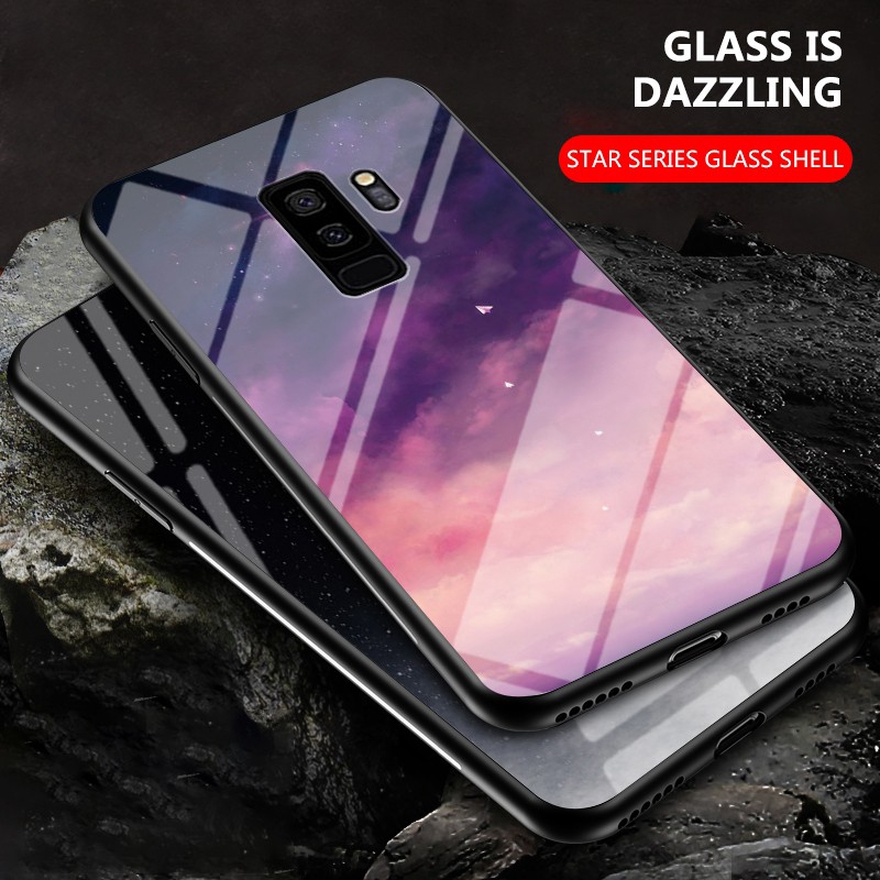 Starry Sky Phone Case Samsung Galaxy S9 Plus A70 A70S A80 A90 5G Hard Tempered Glass Cover Shockproof