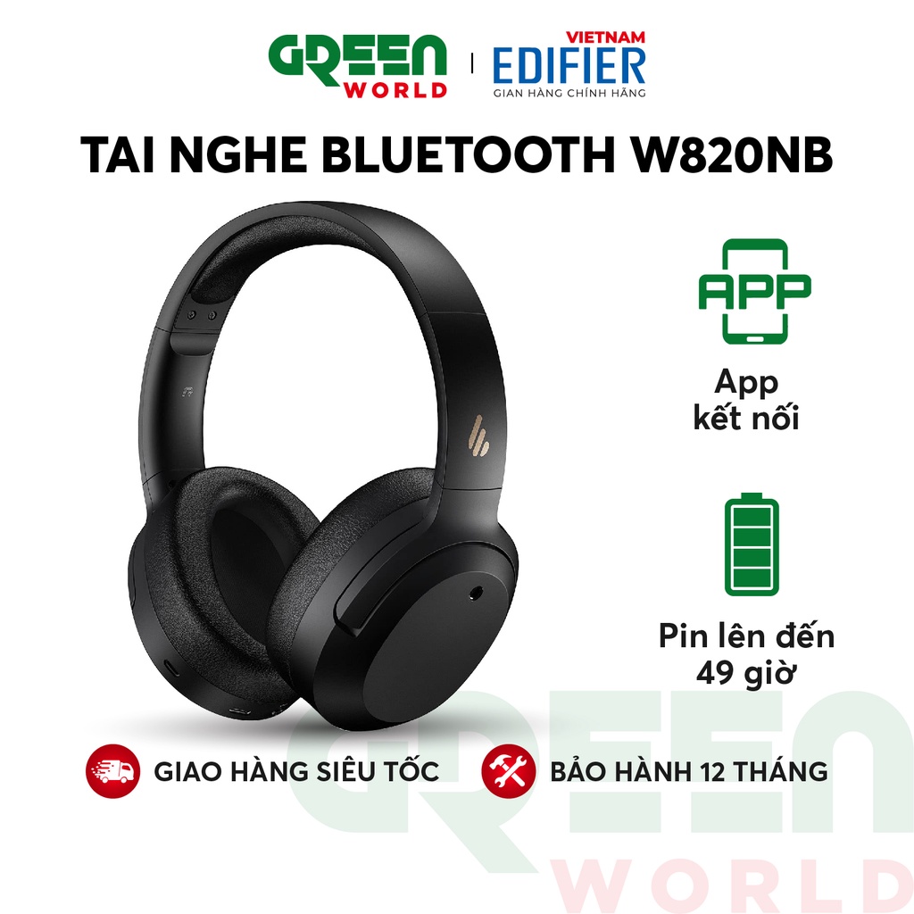 Tai nghe chụp tai Bluetooth 5.0 EDIFIER W820NB HI-RES chống ồn chủ động ANC Thời lượng pin đến 49 giờ Game mode