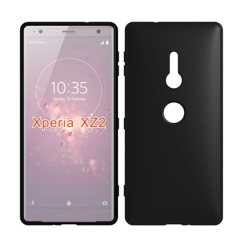 Ốp điện thoại mềm nhám màu đen cho sony Xperia xz2